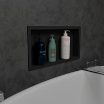 Nicho P/ Banheiro E Cozinha Parede Embutir 33x63cm Preto e Branco Nicho P/ Banheiro E Cozinha Parede Embutir 33x63cm Preto e Branco