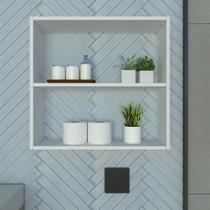 Nicho P15cm Minimalista Branco MDF Organizador Banheiro Lavanderia - Rufatto Decorações