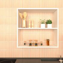 Nicho P15cm Minimalista Branco MDF Organizador Cozinha - Rufatto Decorações