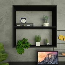Nicho P15cm Minimalista Preto com uma prateleira MDF Organizador Escritório Quarto Sala - Rufatto Decorações