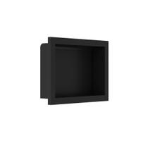 Nicho Para Banheiro 45,2 x 10 x 33 cm em Mármore Sintético BSI Preto Fosco - Móveis Bosi