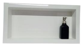 Nicho Para Banheiro E Cozinha Parede Embutir 32,5x62,5x8 Bco