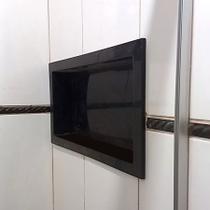 Nicho Para Banheiro E Cozinha Parede Shampoo Embutir Preto 33x65cm