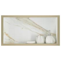 Nicho Para Banheiro Em Porcelanato - Calacata Com Bréccia