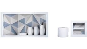 Nicho Para Banheiro Em Porcelanato E Porta Papel Higiênico - Kit com 2 peças (Prisma)
