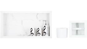 Nicho Para Banheiro Em Porcelanato Polido Para Banheiro e Porta Papel Higiênico (Carrara Gioia 60)