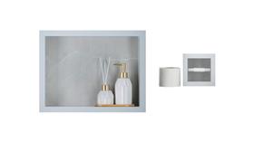 Nicho Para Banheiro Em Porcelanato Polido Porta Shampoo e Porta Papel Higiênico (Cinza Claro 40cm) Nicho Para Banheiro Em Porcelanato Polido Porta Shampoo e Porta Papel Higiênico (Cinza Claro 40cm)