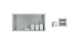 Nicho Para Banheiro Em Porcelanato Polido Porta Shampoo e Porta Papel Higiênico (Cinza Claro 60)
