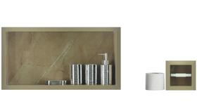 Nicho Para Banheiro Em Porcelanato Polido Porta Shampoo / Porta Papel Higiênico - Cardigan Lux