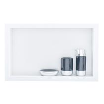Nicho Para Banheiro Em Porcelanato Polido Porta Shampoo Sabonete Organizador (Branco 50)