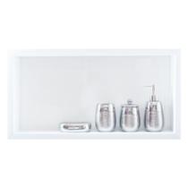 Nicho Para Banheiro Em Porcelanato Polido Porta Shampoo Sabonete Organizador (Branco 60)