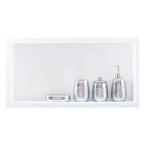 Nicho Para Banheiro Em Porcelanato Polido Porta Shampoo Sabonete Organizador (Branco 60) - Incompany