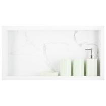 Nicho Para Banheiro Em Porcelanato Polido Porta Shampoo Sabonete Organizador (Carrara 60)