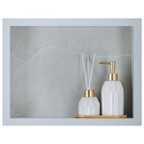 Nicho Para Banheiro Em Porcelanato Polido Porta Shampoo Sabonete Organizador (Cinza Claro 40cm) Nicho Para Banheiro Em Porcelanato Polido Porta Shampoo Sabonete Organizador (Cinza Claro 40cm)