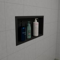 Nicho Para Banheiro Ou Cozinha Preto Parede Embutir 33x63cm