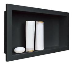 Nicho Para Banheiro Parede 30x60cm Preto Vulcano