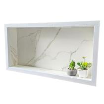 Nicho Para Banheiro Parede Porcelanato Premium com Borda de Aluminio 60x30x10cm