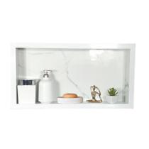 Nicho Para Banheiro - Porcelanato Branco Polido 60x30x10 Cm