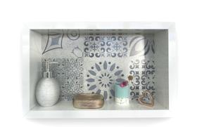 Nicho Para Banheiro Porcelanato Marbella 30x50x11 Borda de Alumínio