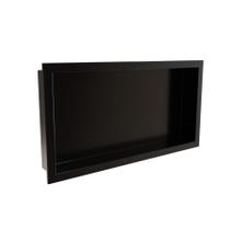 Nicho para Banheiro Prateleira com borda Embutir 33x63 Preto - Organize!