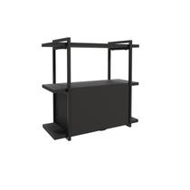 Nicho para Cozinha 80cm Iron 3 Prateleiras e 1 Porta Espresso Móveis Preto