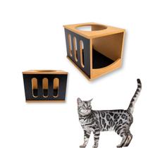 Nicho Para Gato 1pç Montado Acompanha Kit Fixação Casa para Gato Linhas Verticais