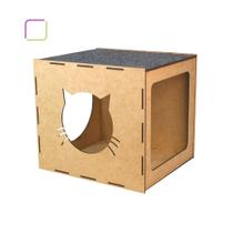 Nicho Para Gato Parede Playground MDF Cru com Carpete Nicho Para Gato Parede Playground MDF Cru com Carpete