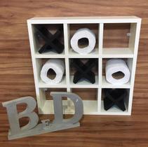 Nicho Para Papel Higiênico Jogo Da Velha Branco Com 3 X