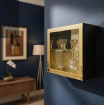 Nicho Parede Banheiro Espelho Dourado Luxo Decoração