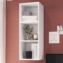 Nicho Parede Vertical Organizador Multiuso MDP Branco 90x33x26cm Funcionale