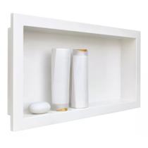 Nicho Plastico Branco de Embutir na Parede Banheiro Cozinha 30x40 - Metasul