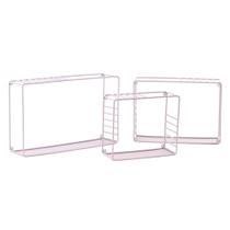Nicho Polly Cinza Kit com 3 Nichos em Metal nos Tamanhos P, M e G Nicho Polly Cinza Kit com 3 Nichos em Metal nos Tamanhos P, M e G