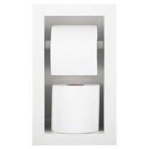 Nicho Porta Papel Higiênico Duplo Para Banheiro Organizador Em Porcelanato (Branco)