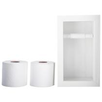 Nicho Porta Papel Higiênico Duplo Para Banheiro Organizador Em Porcelanato (Branco) - Incompany