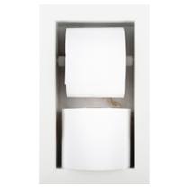 Nicho Porta Papel Higiênico Duplo Para Banheiro Organizador Em Porcelanato (Calacata Oro)