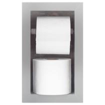 Nicho Porta Papel Higiênico Duplo Para Banheiro Organizador Em Porcelanato (Cinza)