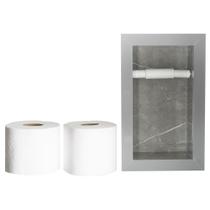 Nicho Porta Papel Higiênico Duplo Para Banheiro Organizador Em Porcelanato (Cinza) Nicho Porta Papel Higiênico Duplo Para Banheiro Organizador Em Porcelanato (Cinza)
