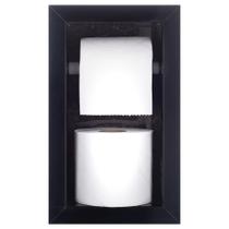 Nicho Porta Papel Higiênico Para Banheiro Organizador Porcelanato Polido (Preto Duplo)
