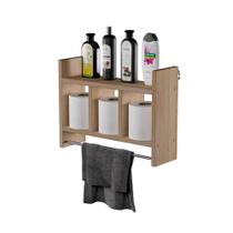 Nicho Porta Toalha Carvalho para Banheiro 45 x 30cm