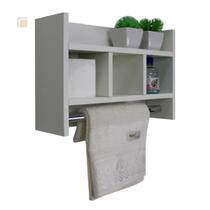 Nicho Porta Toalha Organizador Banheiro Suporte Papel Mdf