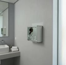 Nicho Prata Espelhado Parede Banheiro Sala Escritório