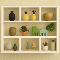 nicho Prateleira Cubo 70cmcm mdf Versatil Decorativa Branco nicho Prateleira Cubo 70cmcm mdf Versatil Decorativa Branco