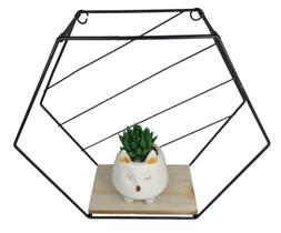 Nicho Prateleira Hexágonal Aramada Em Madeira Preto Diagonal Nicho Prateleira Hexágonal Aramada Em Madeira Preto Diagonal