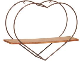 Nicho Prateleira Marrom de Coração 38x30cm - 1 Prateleira Shangai 23-851 Nicho Prateleira Marrom de Coração 38x30cm - 1 Prateleira Shangai 23-851