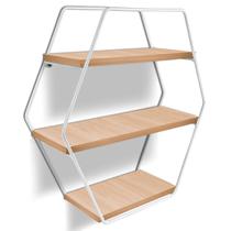 Nicho Prateleira Parede Tripla Evale Para Decoração Industrial Branco/Jade