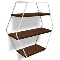 Nicho Prateleira Parede Tripla Evale Para Decoração Industrial Branco/Villandry