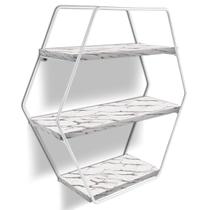 Nicho Prateleira Parede Tripla Evale Para Decoração Industrial Branco/Vulcano