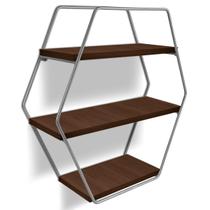 Nicho Prateleira Parede Tripla Evale Para Decoração Industrial Prata/Villandry