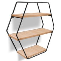 Nicho Prateleira Parede Tripla Evale Para Decoração Industrial Preto/Jade