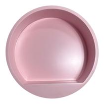 Nicho Prateleira Redondo de Madeira Maçiça Laqueado Pu Premiun Decoração Luxo Alto Padrão